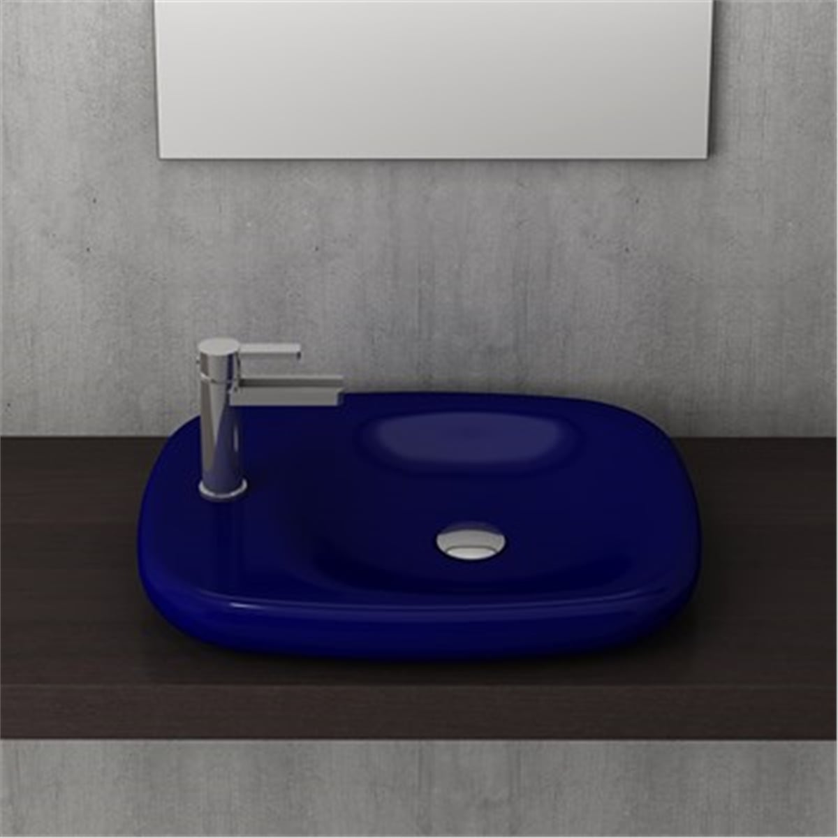 Bocchi 1164-010-0126 Fenıce Çanak Lavabo 55 Cm Parlak Safir Mavi