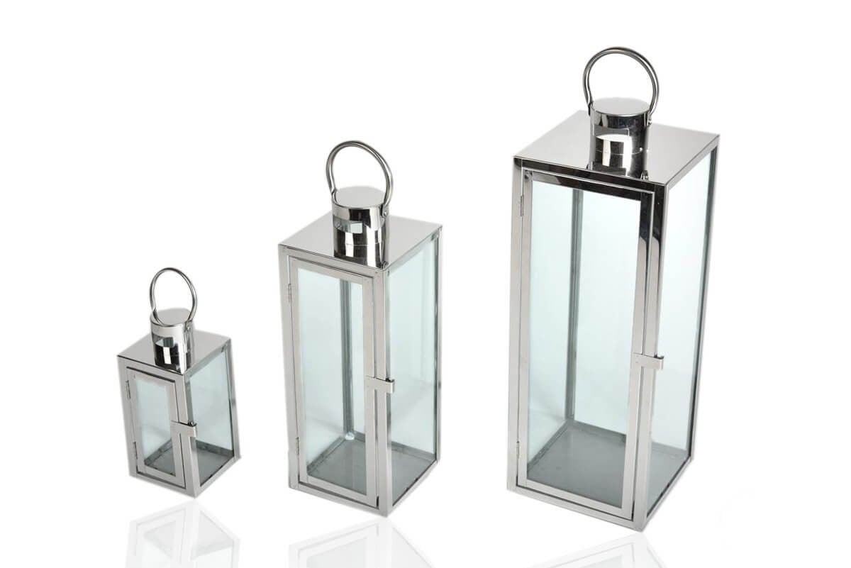 Dekoratif Metal Fener Siyah 3 Lü Gnl-G2879