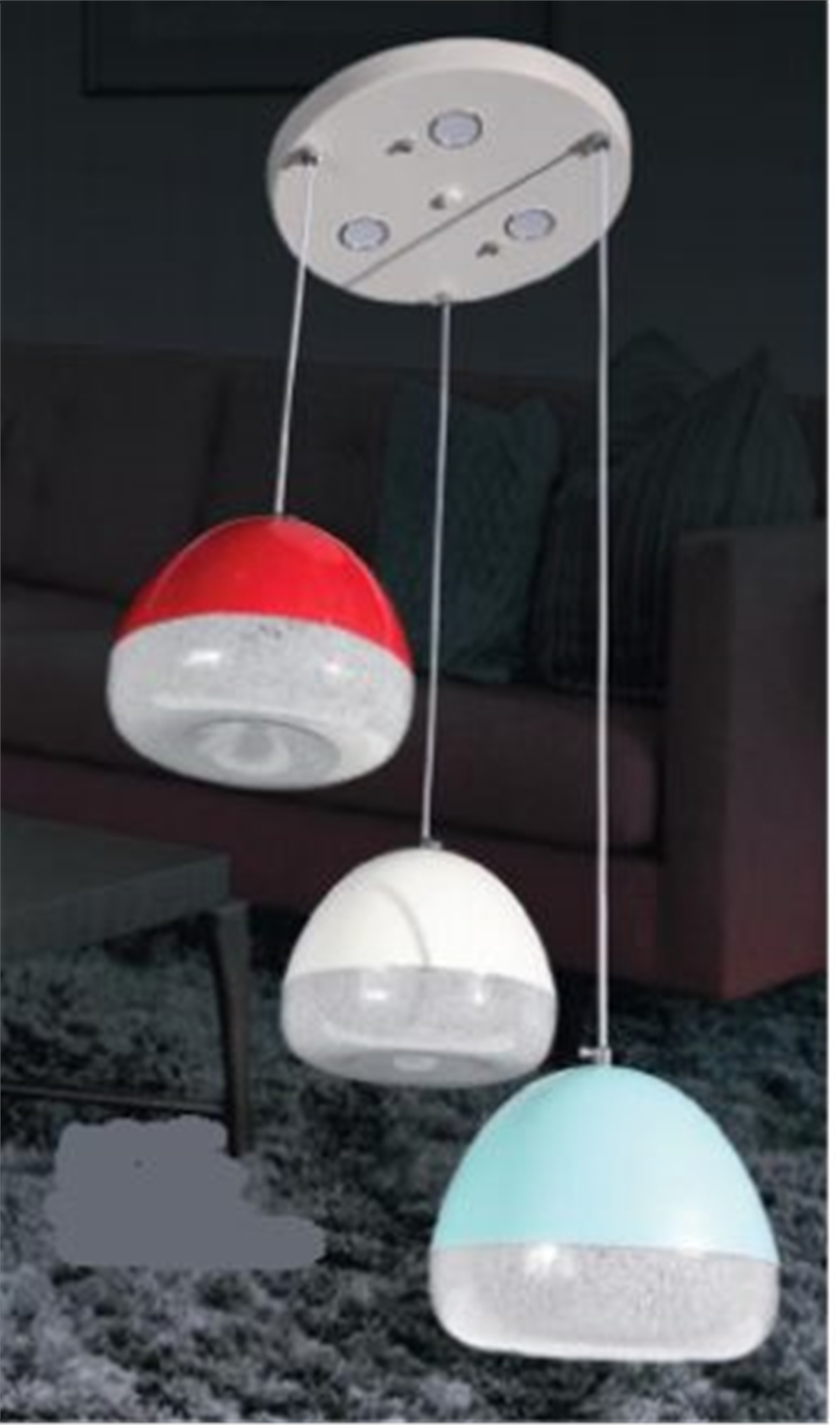 G-5090 3 Lü Led Sarkıt Şeker Cam Avize