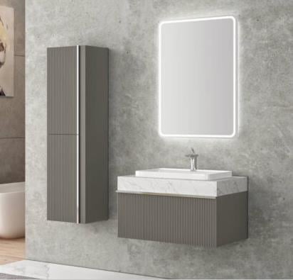 Gold Banyo Agata 80 Cm Antrasit Banyo Dolabı