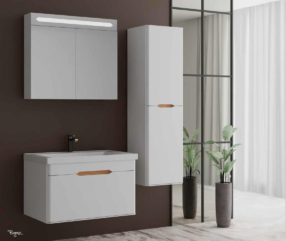 Gold Banyo Elsa Plus Beyaz Banyo Dolabı 80 Cm