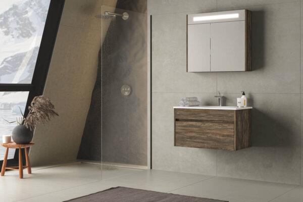 Gold Banyo Perimelis 80 CM Kestane Banyo Dolabı