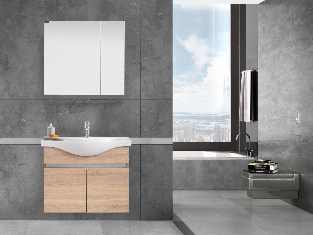 Gold Banyo Silvia Sonomo Sonomo Banyo Dolabı  80 Cm Seramik Lavabo