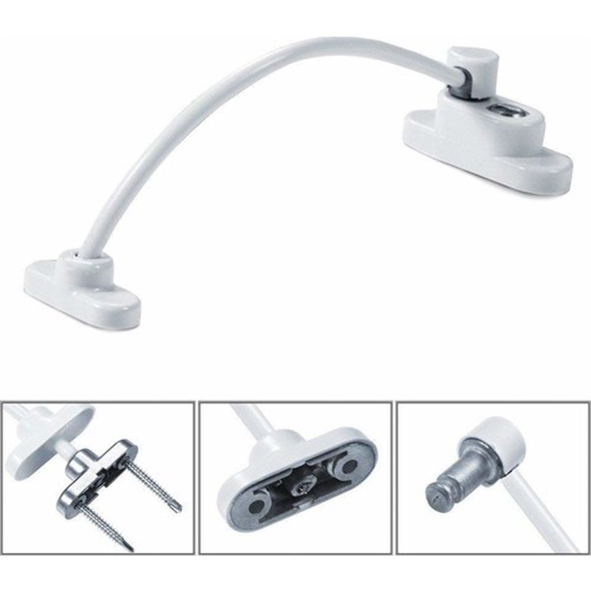 Halatlı Pvc Pimapen Kapı Pencere Beyaz Emniyet Kilidi