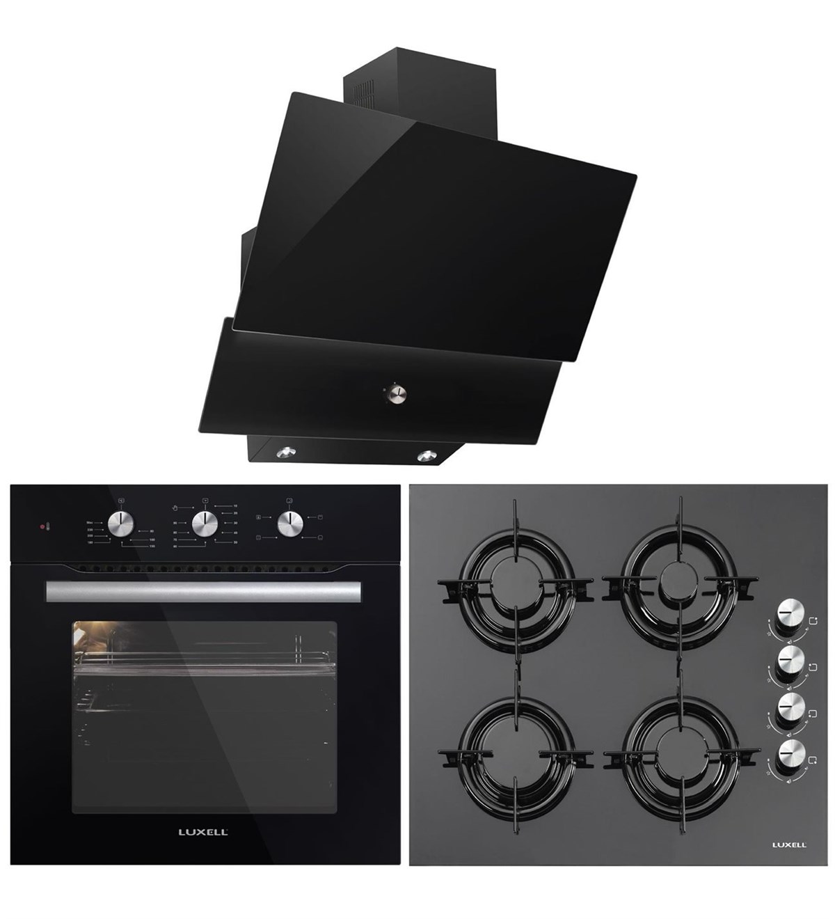 Luxell Siyah Ankastre Set