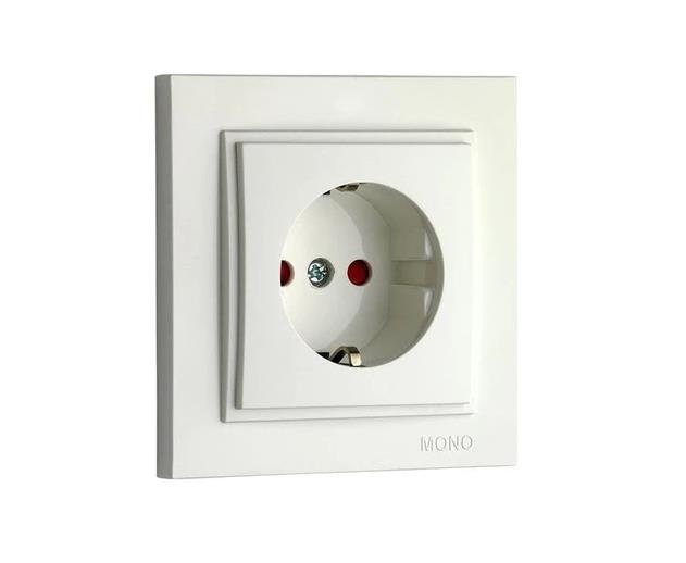 Mono Despina Beyaz Çocuk Korumalı Topraklı Priz 500-000121-119