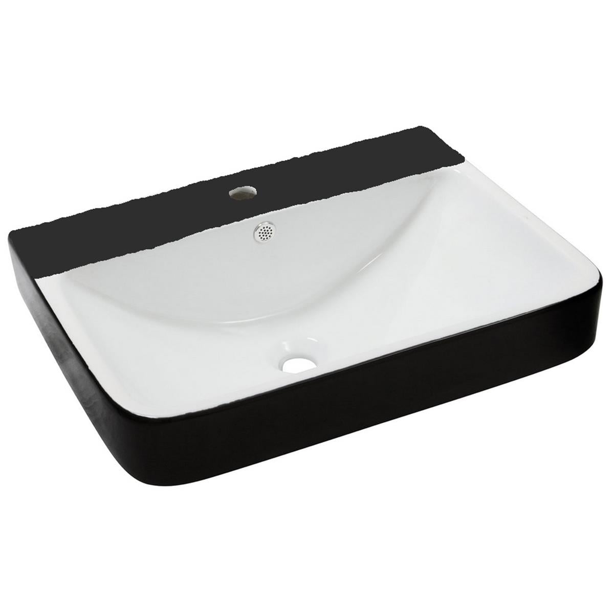 Newarc Batarya Delikli Tezgah Üstü Siyah Lavabo 5014B