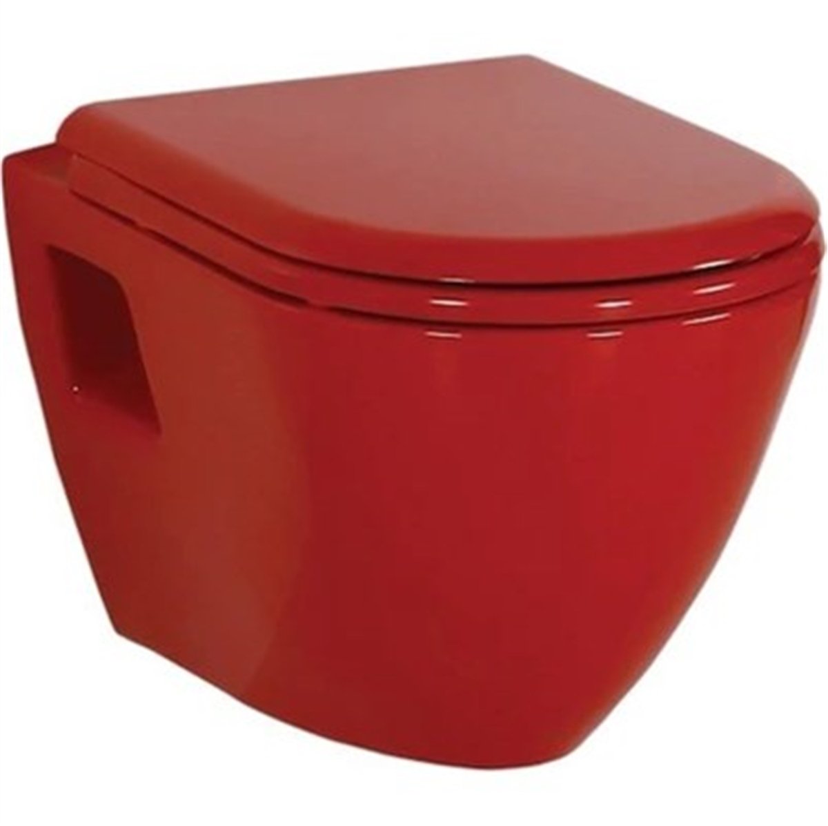 Newarc Modern Asma Klozet Kırmızı 3823R+Soft Kapak