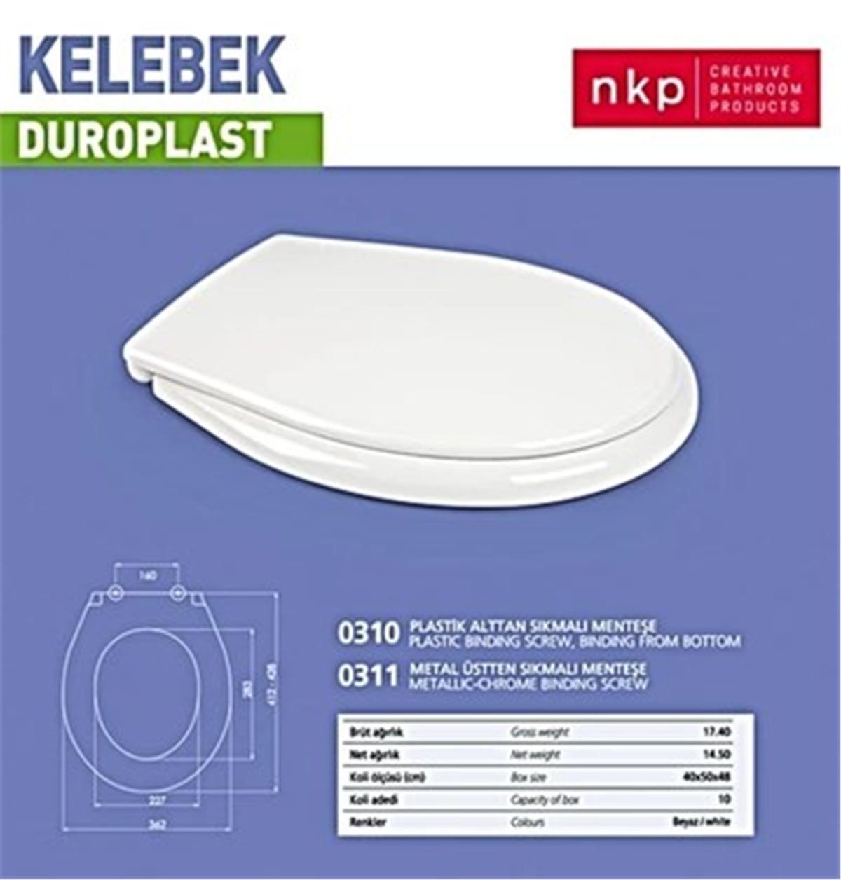 Nkp Duroplast Kelebek Klozet Kapağı