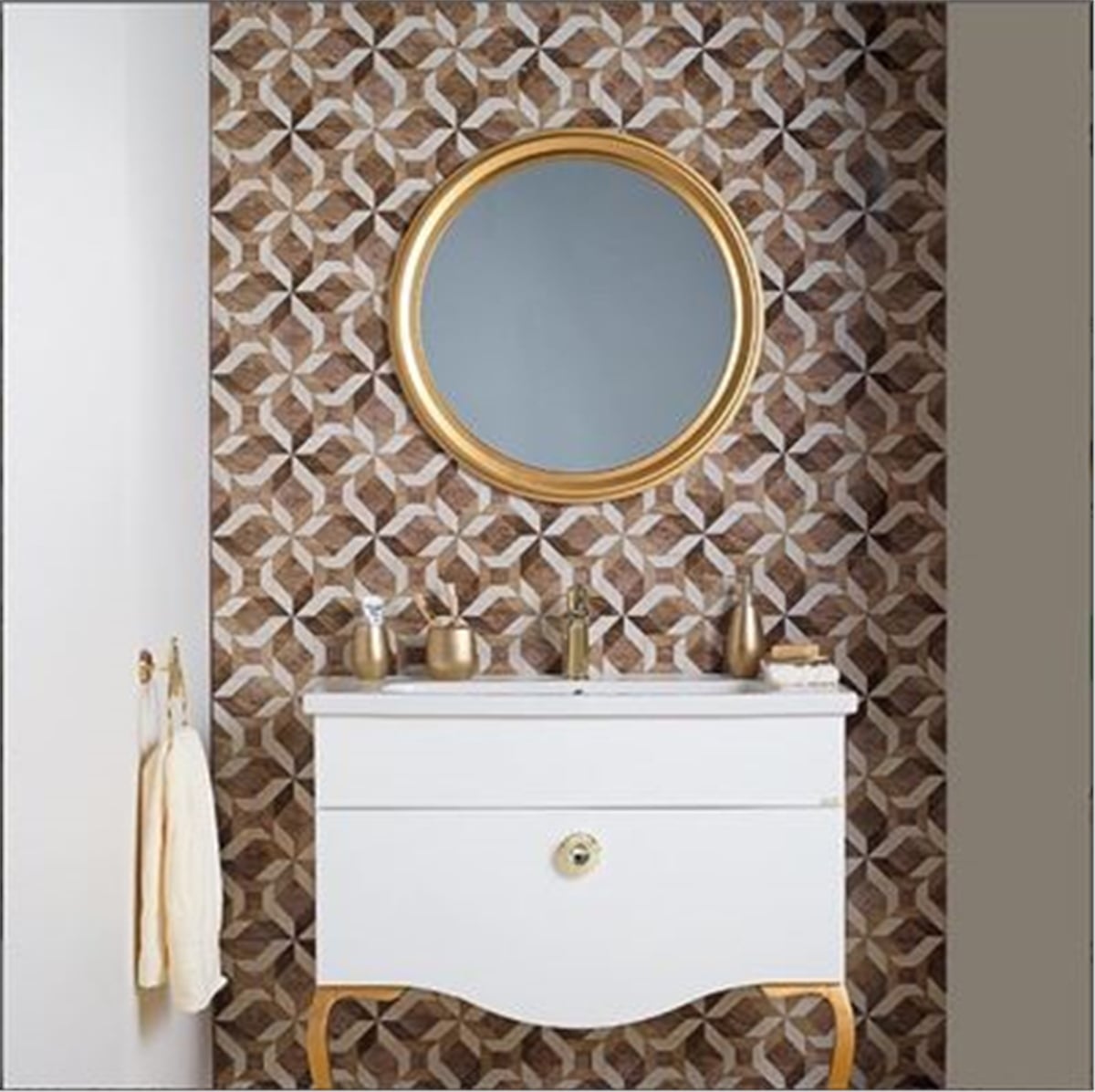 Orka Banyo Cunda Beyaz Banyo Dolabı 80 Cm Seramik Lavabo