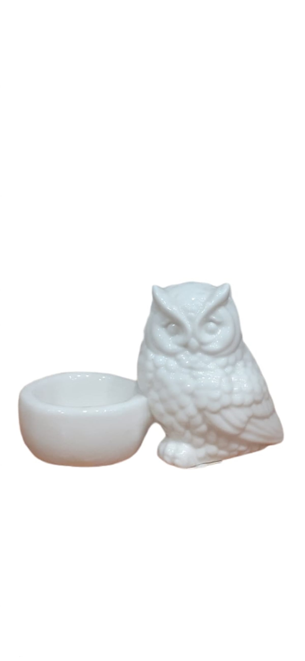 Porio M66-148 4Lü Beyaz Baykuşlu Mumluk 11 Cm