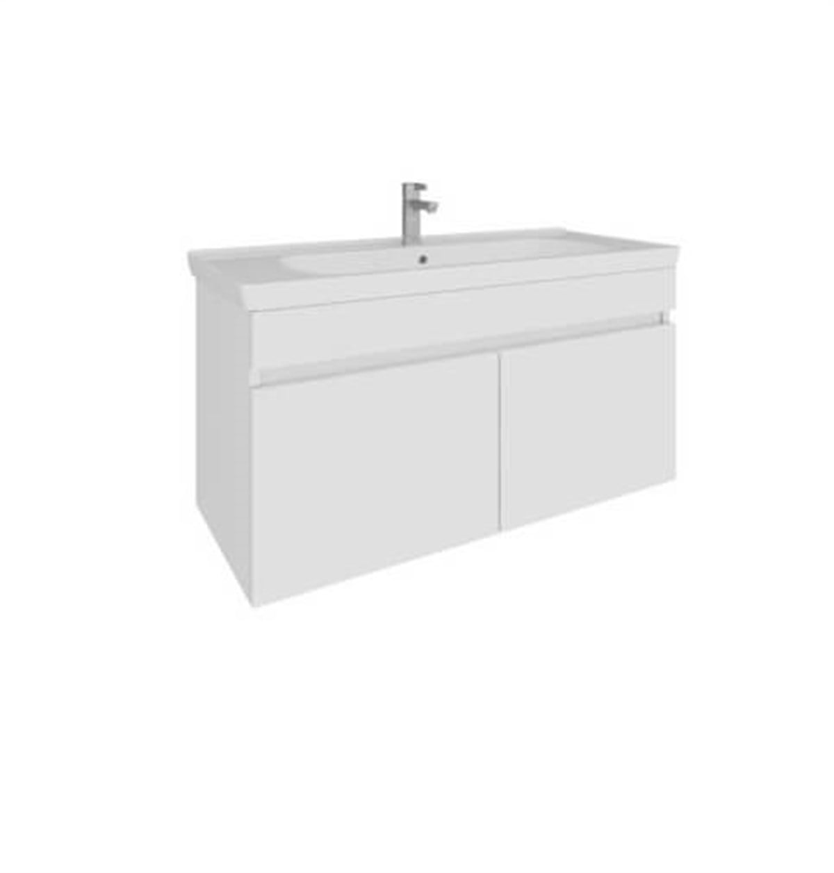 Seramiksan Banyo Dolabı Pino 100 Cm Beyaz + Lavabo