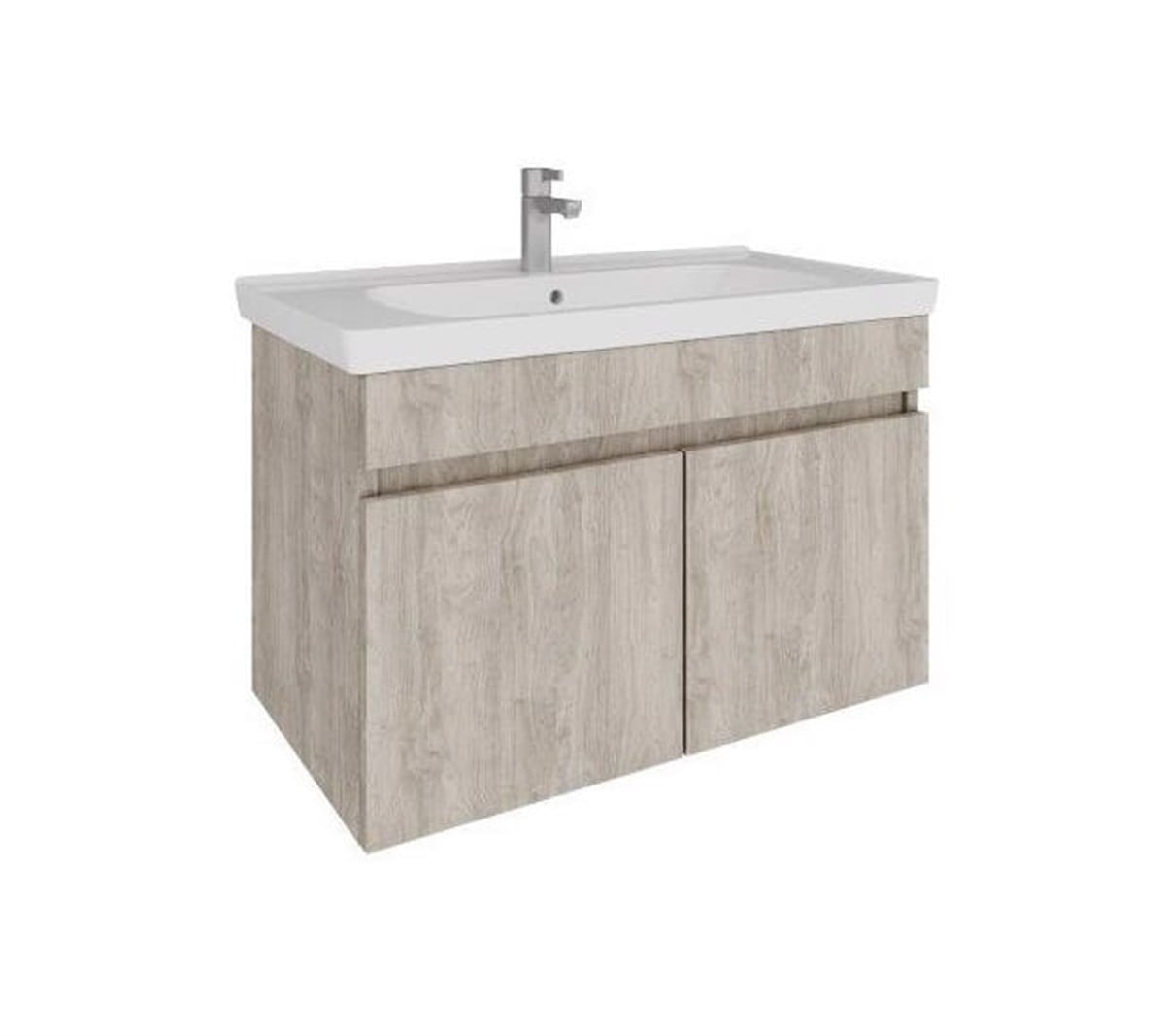 Seramiksan Banyo Dolabı Pino 80 Cm Açık Ceviz + Lavabo