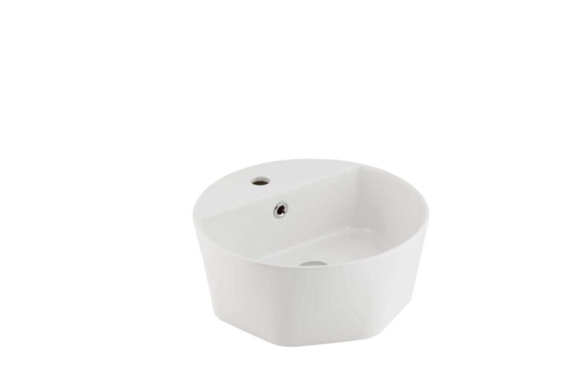 Seramiksan Stella Tezgah Üstü Batarya Delikli 42 Cm Yuvarlak Lavabo A124001