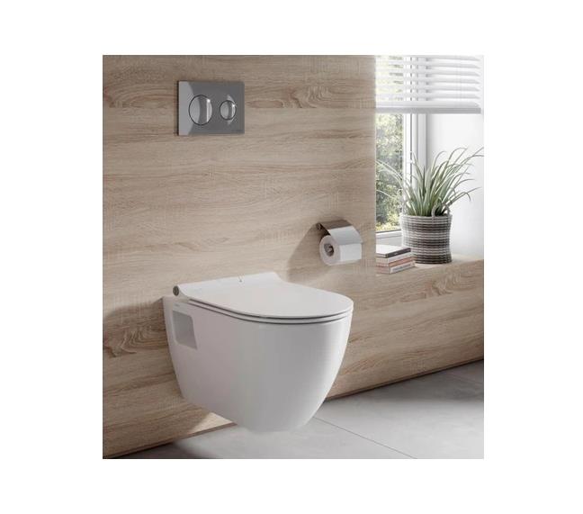 Serel Smart Rimout Beyaz Asma Klozet Sm26 Ve Soft Klozet Kapağı