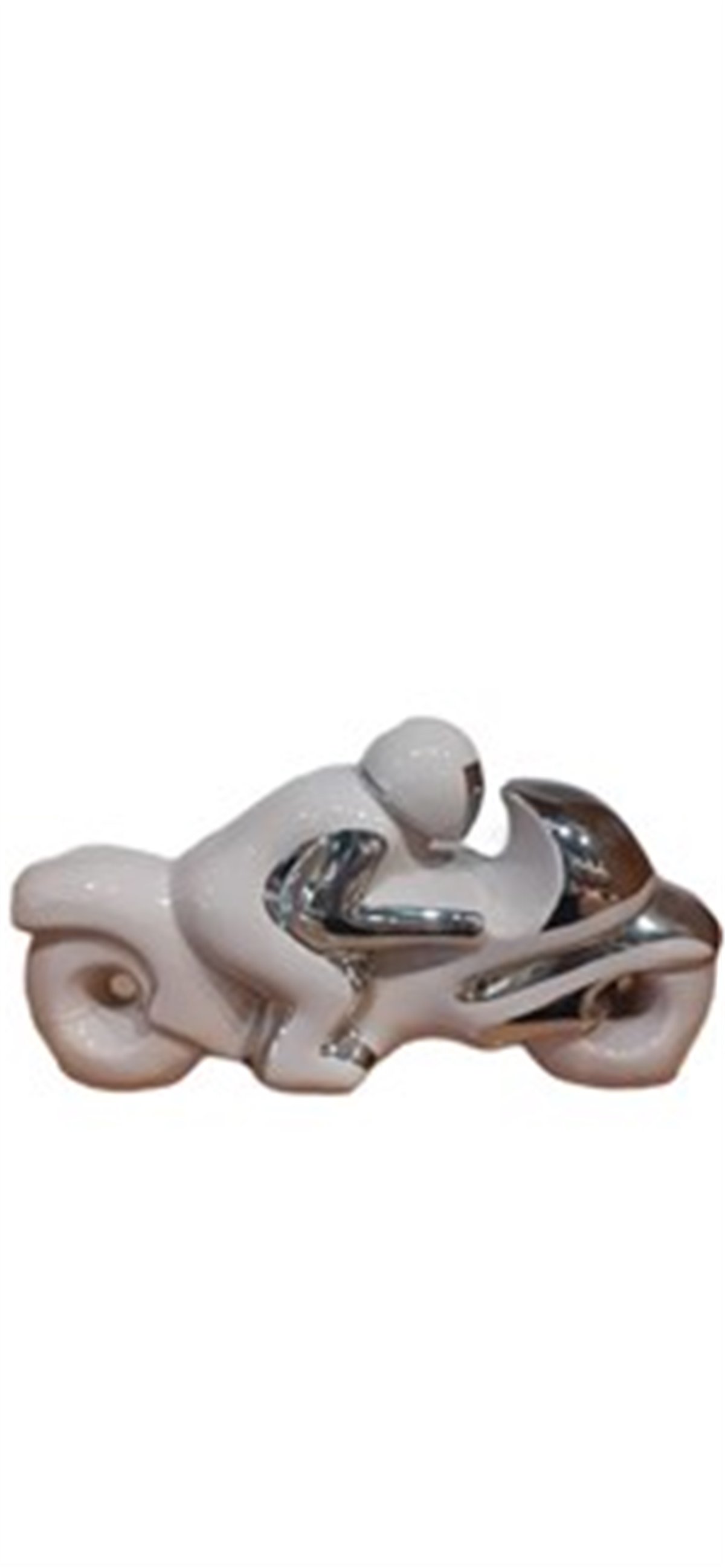 Star Nc 005 Kapiçino Gümüş Motosikletli Adam Dekoratif Biblo