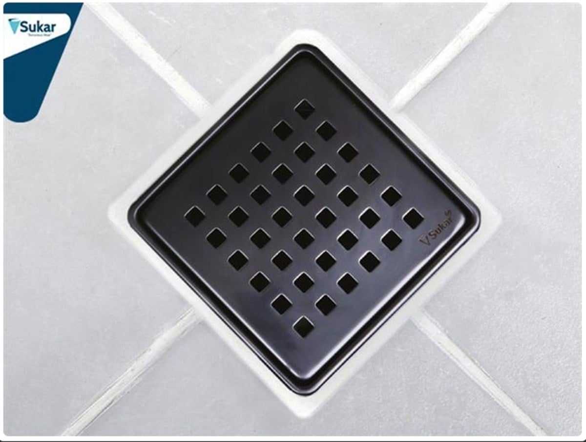 Sukar Line/9 10x10 Paslanmaz Çelik Çerçeveli Yer süzgeci Kare Izgaralı 1153-0031099-31