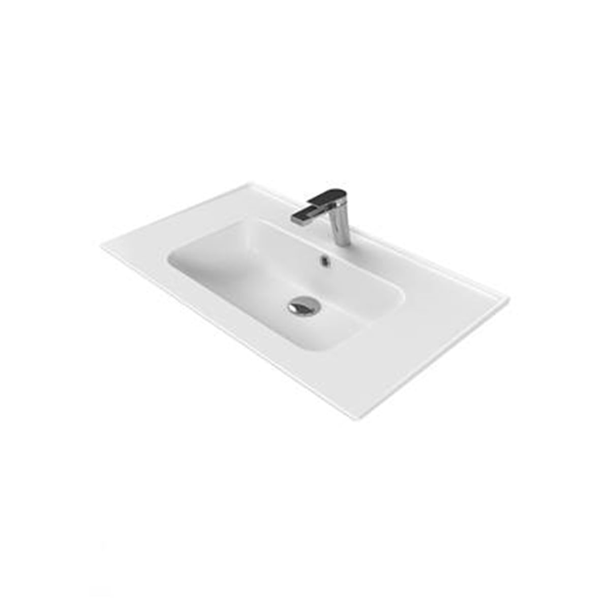 Turkuaz 80X47 Cm Blue Etajerli Lavabo 042300-U