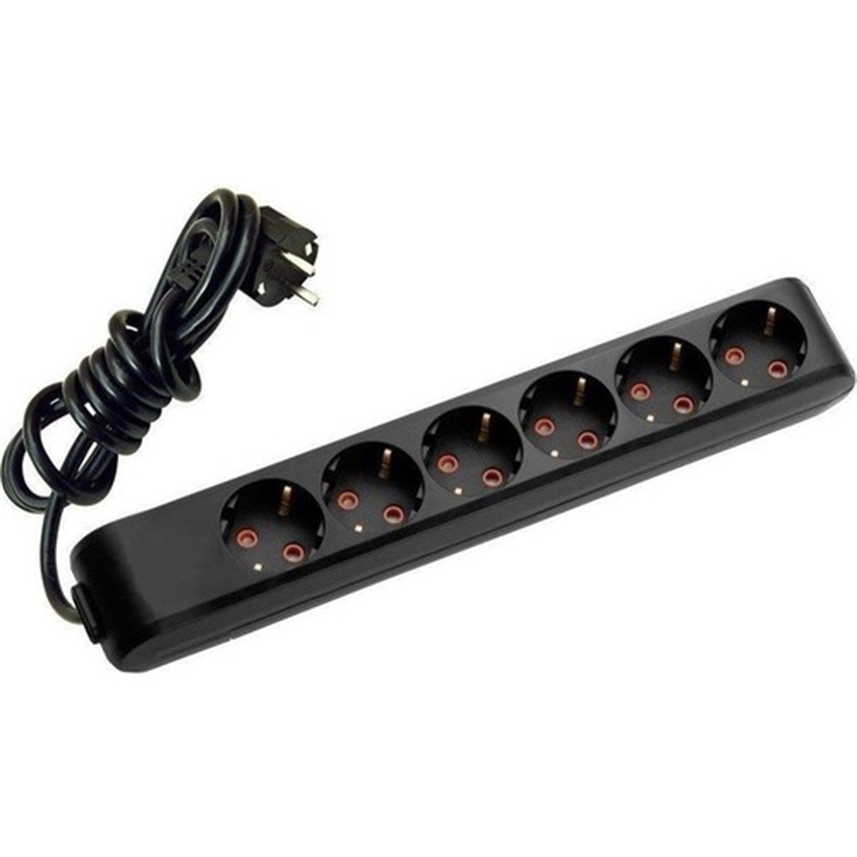 Viko Altılı Siyah Priz Topraklı Kablolu Çocuk Korumalı 2 Metre