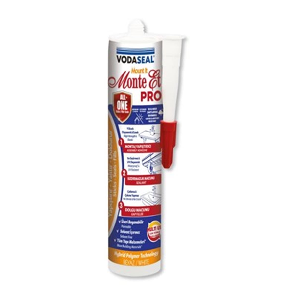 Vodaseal Monte Et Pro Beyaz Yapıştırıcı Sızdırmazlık Macunu Ve Dolgu Macunu 290 Ml