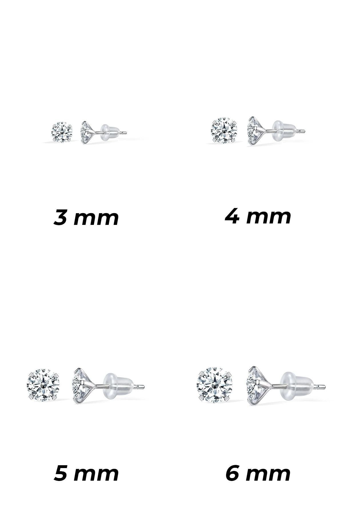Gümüş  925 Ayar Premium Star Kesim Zirkon Taşlı 4 Çift Küpe