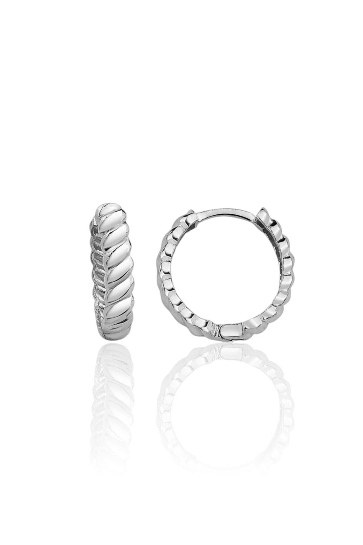 Gümüş 925 Ayar 17 Mm Hagi Örgü Küpe