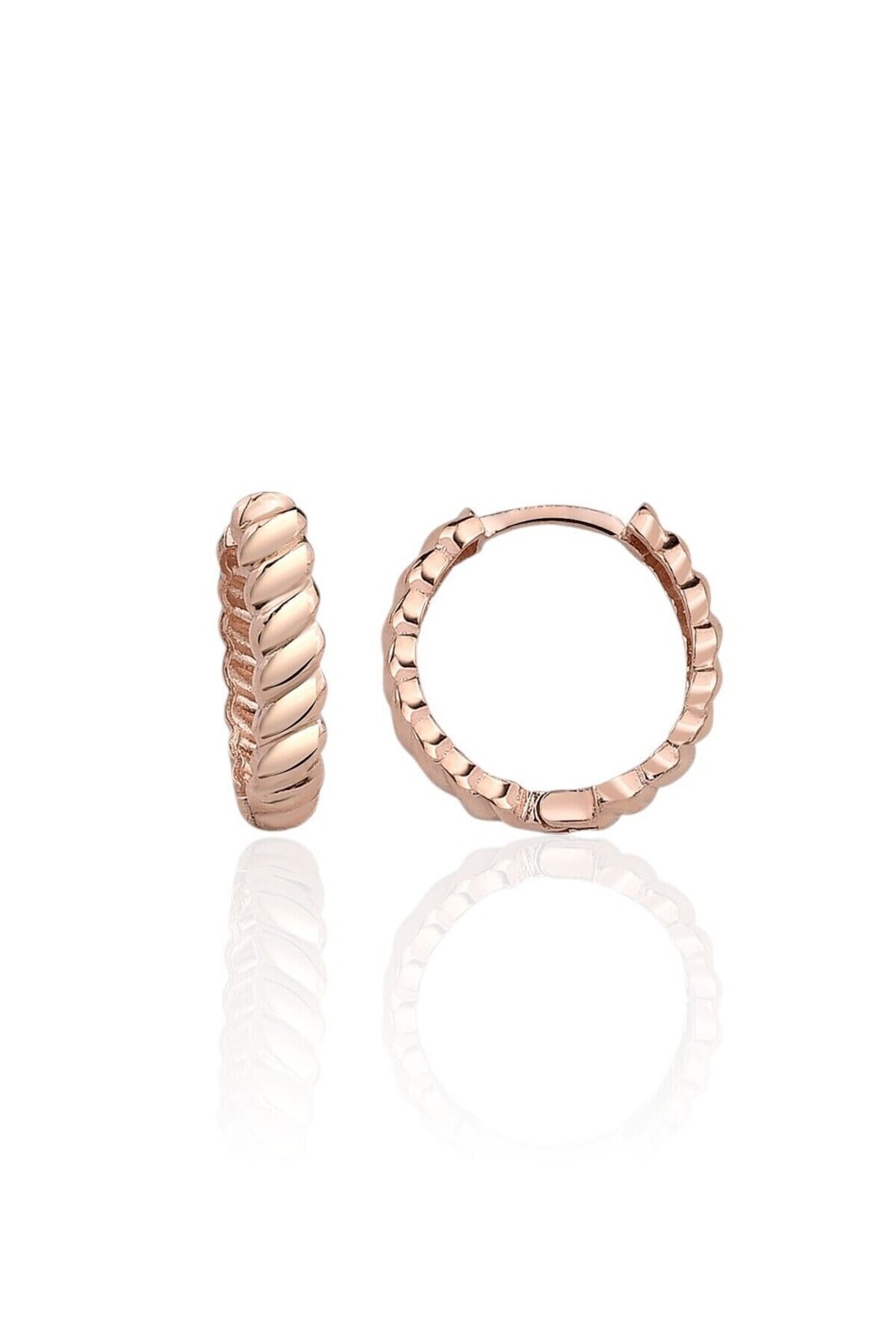 Gümüş 925 Ayar 17 Mm Hagi Örgü Rose Küpe