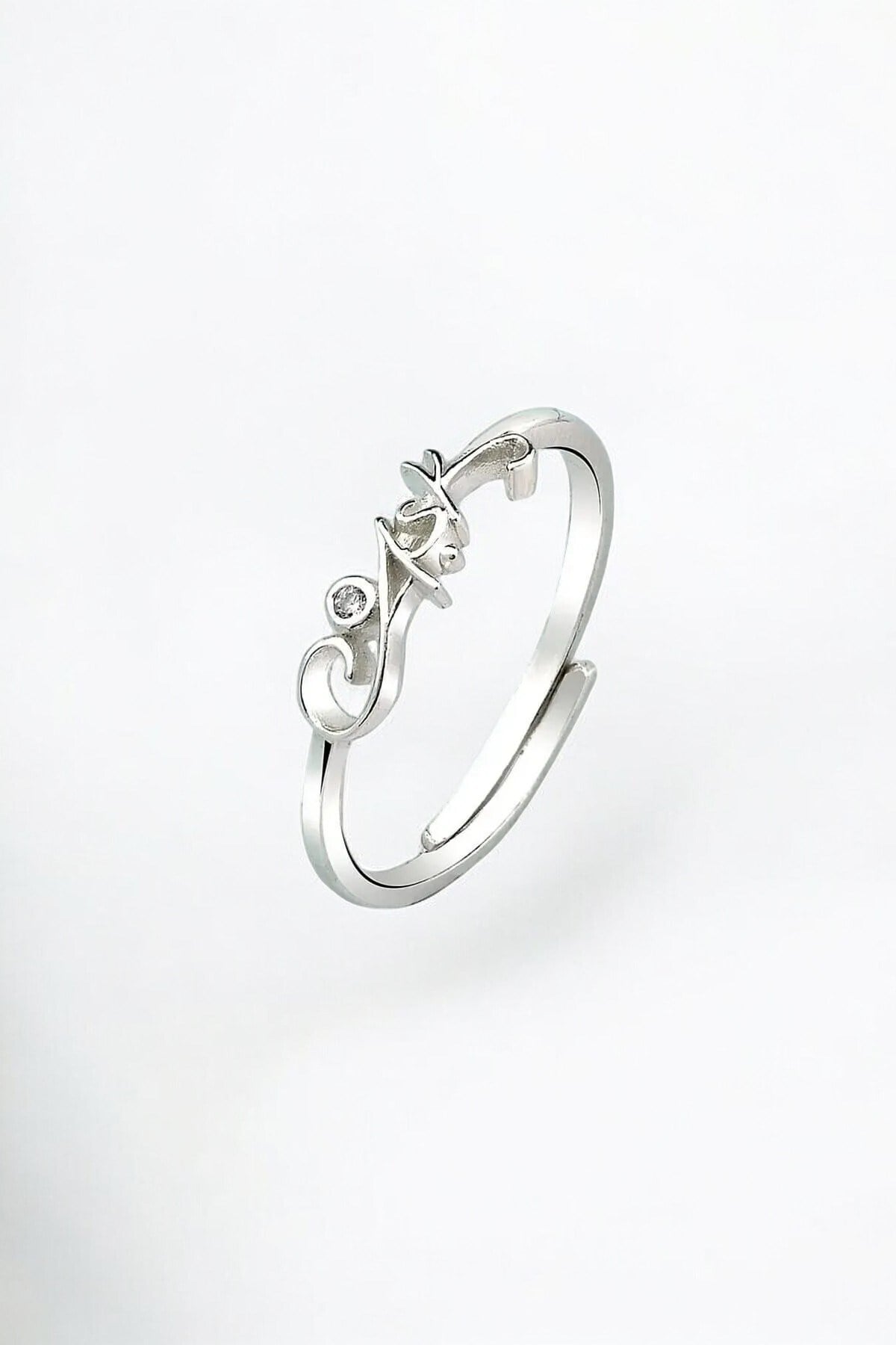 Gümüş 925 Ayar Aşk Model Ayarlanabilir Yüzük