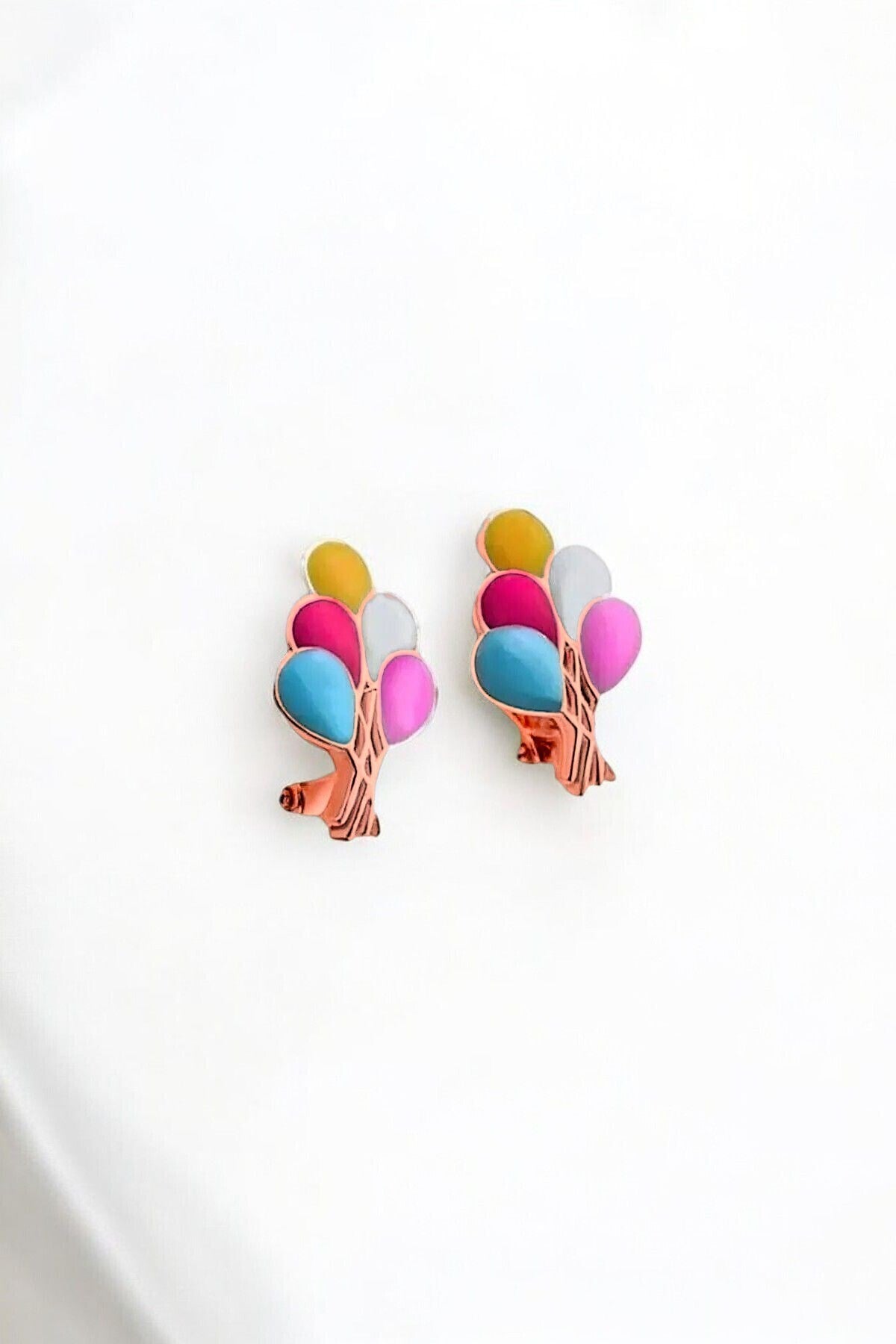 Gümüş 925 Ayar Balon Model Renkli Çocuk Küpesi