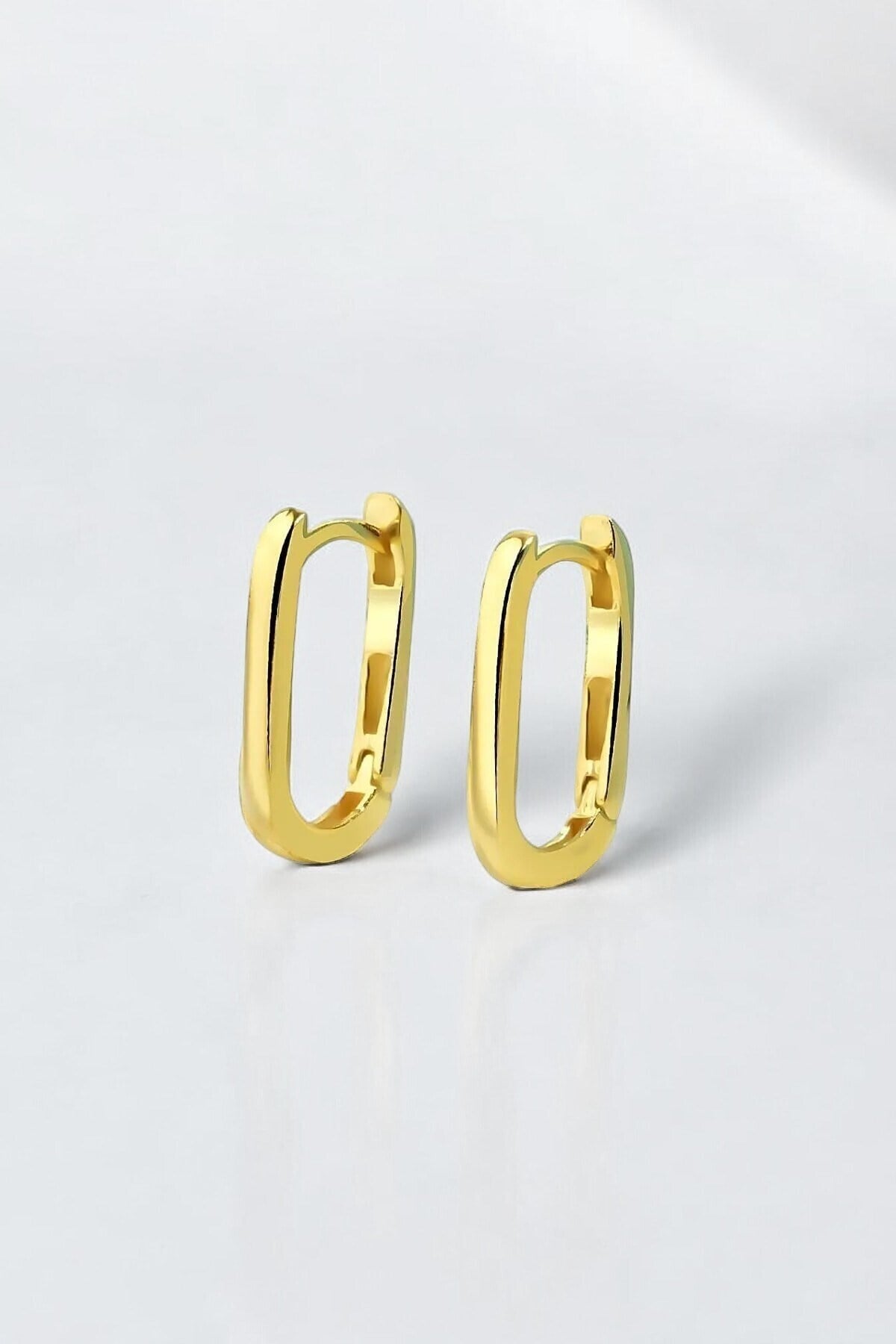 Gümüş 925 Ayar U Model Gold Küpe