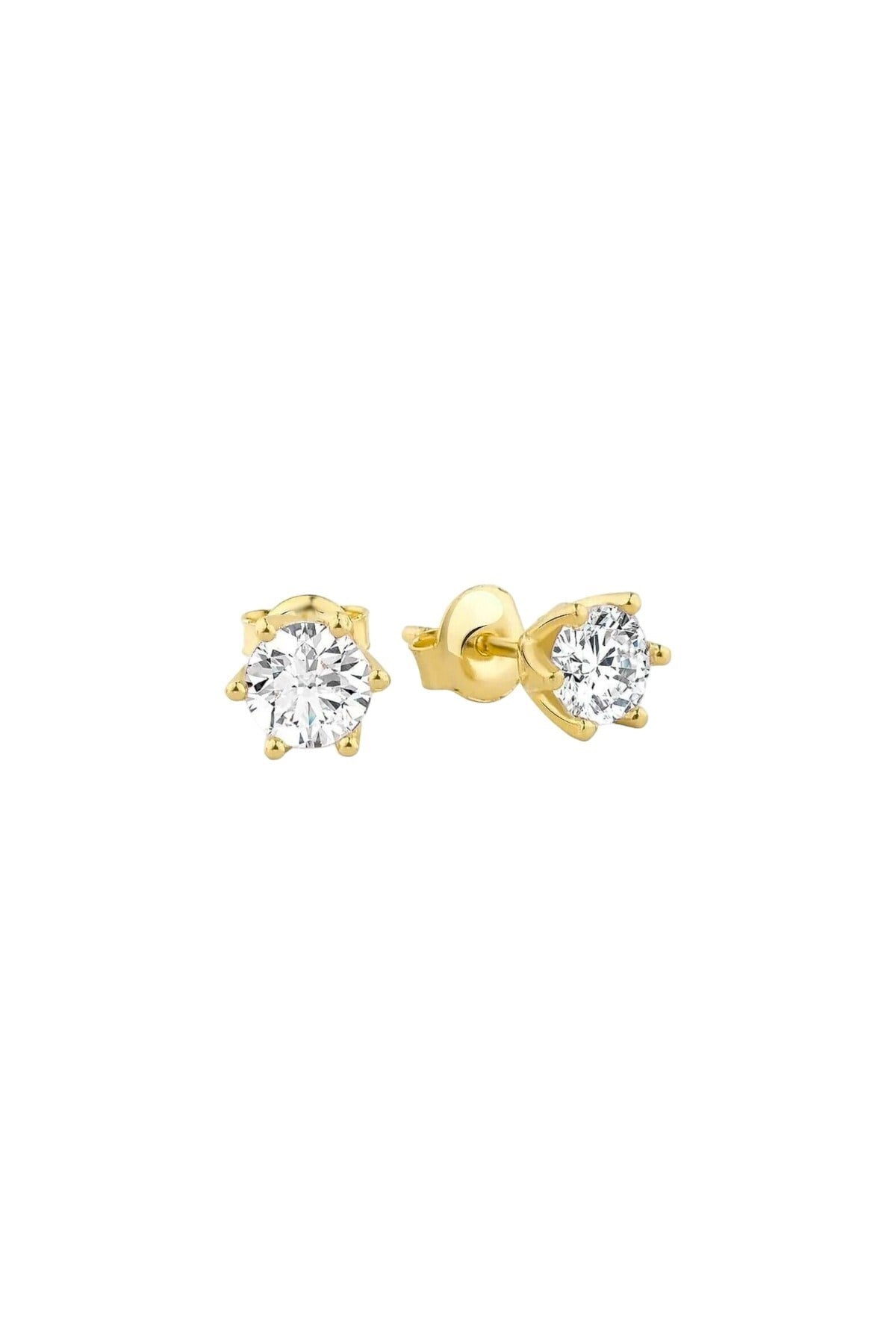 Gümüş 925 Ayar Zirkon 5 Mm Özel Tasarım V Tel Tırnak Tek Taş Pırlanta Montür Küpe