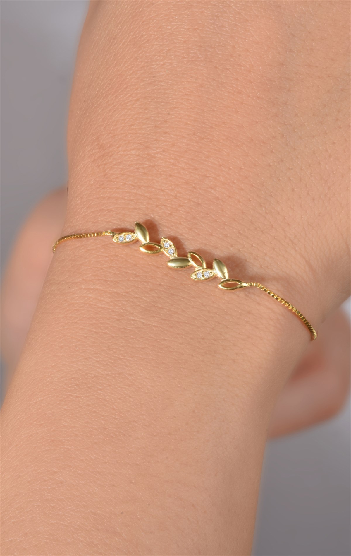 Gümüş Sarmaşık Model gold Ayarlabilir Bileklik