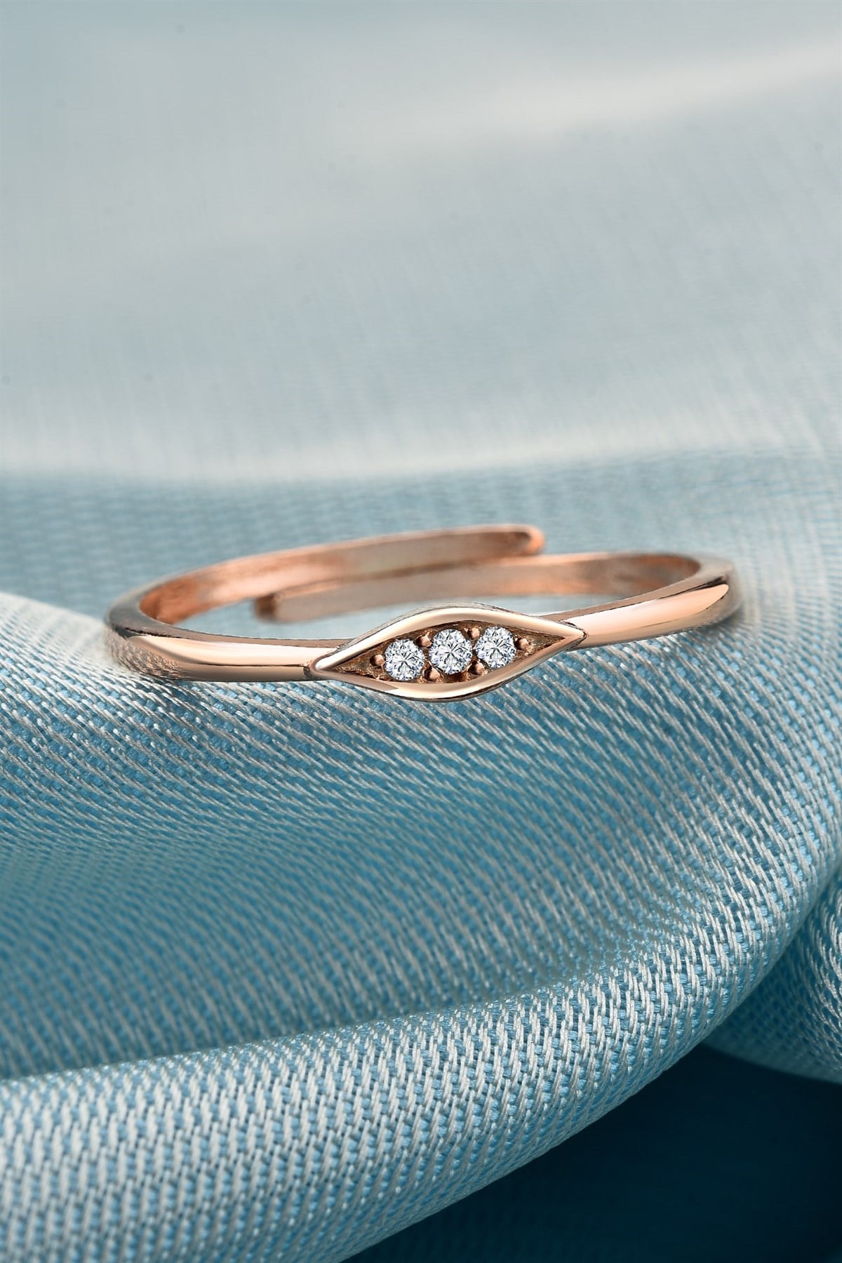 Minimalist Göz Model Zirkon Taşlı Rose Renkli Gümüş Küpe