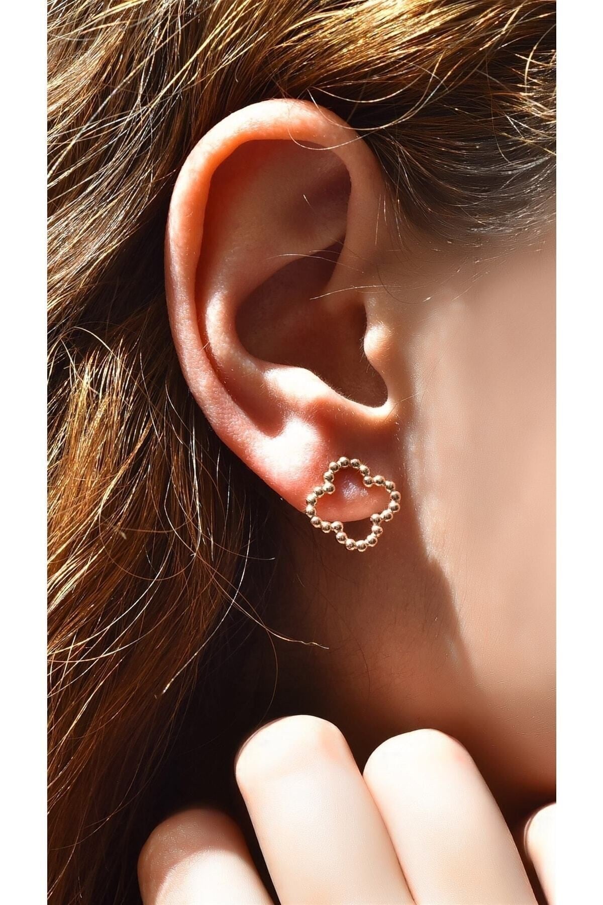 Yonca Gümüş 925 Ayar Model Rose Renkli Gümüş Küpe