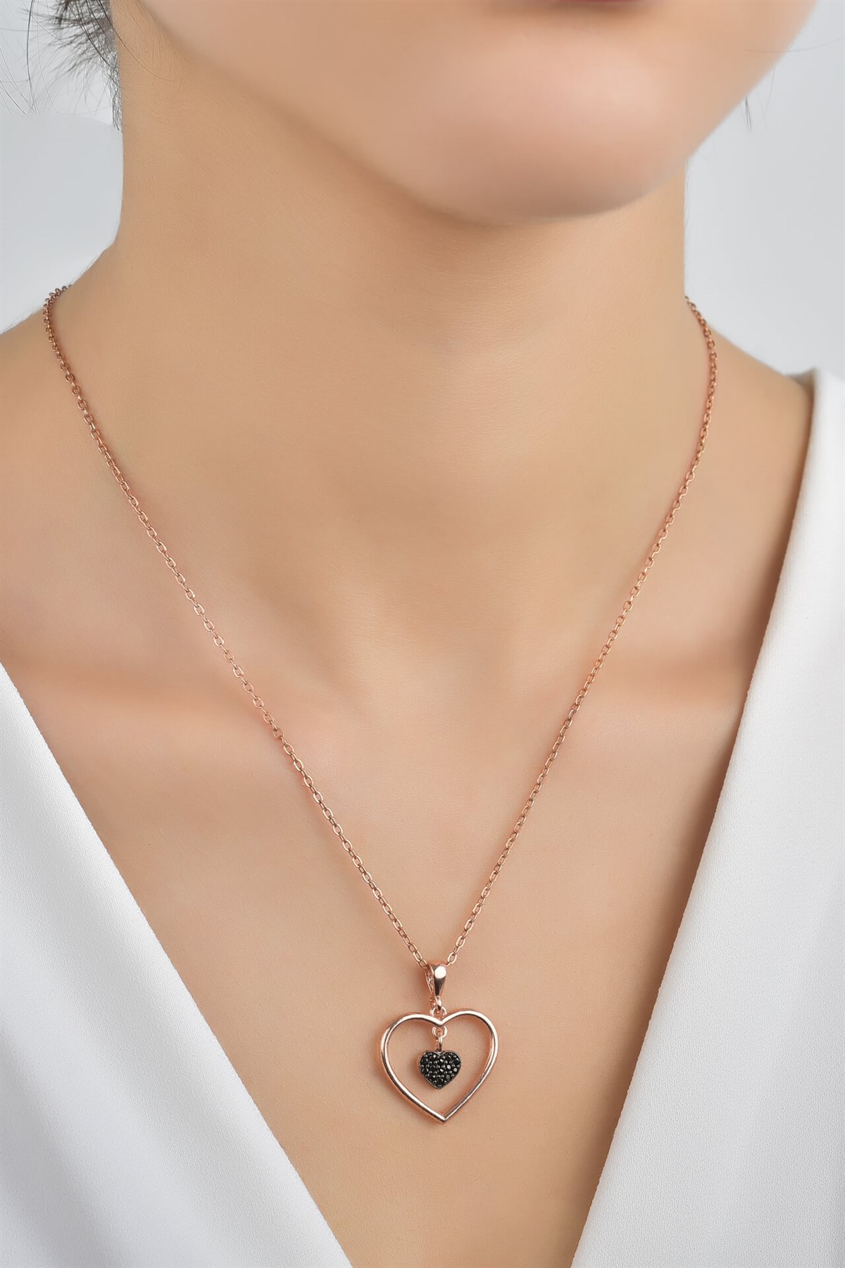 Zirkon Taşlı Kalbimdesin Model Gümüş Kolye