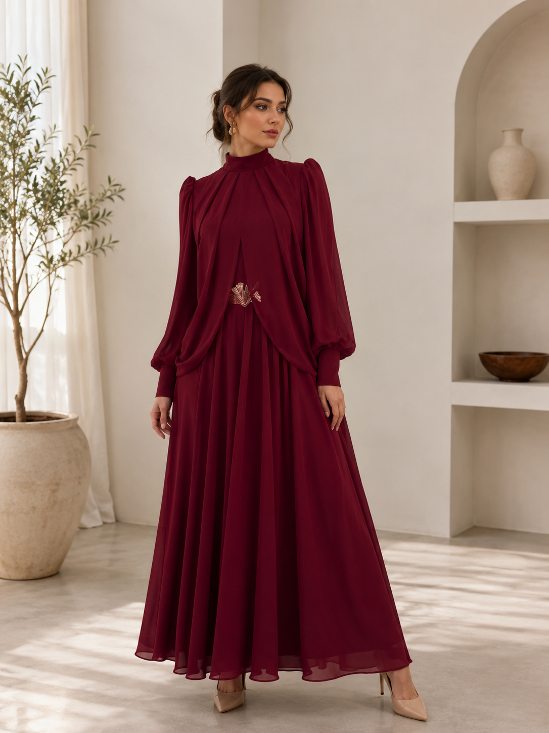Matex Elbise - Bordo