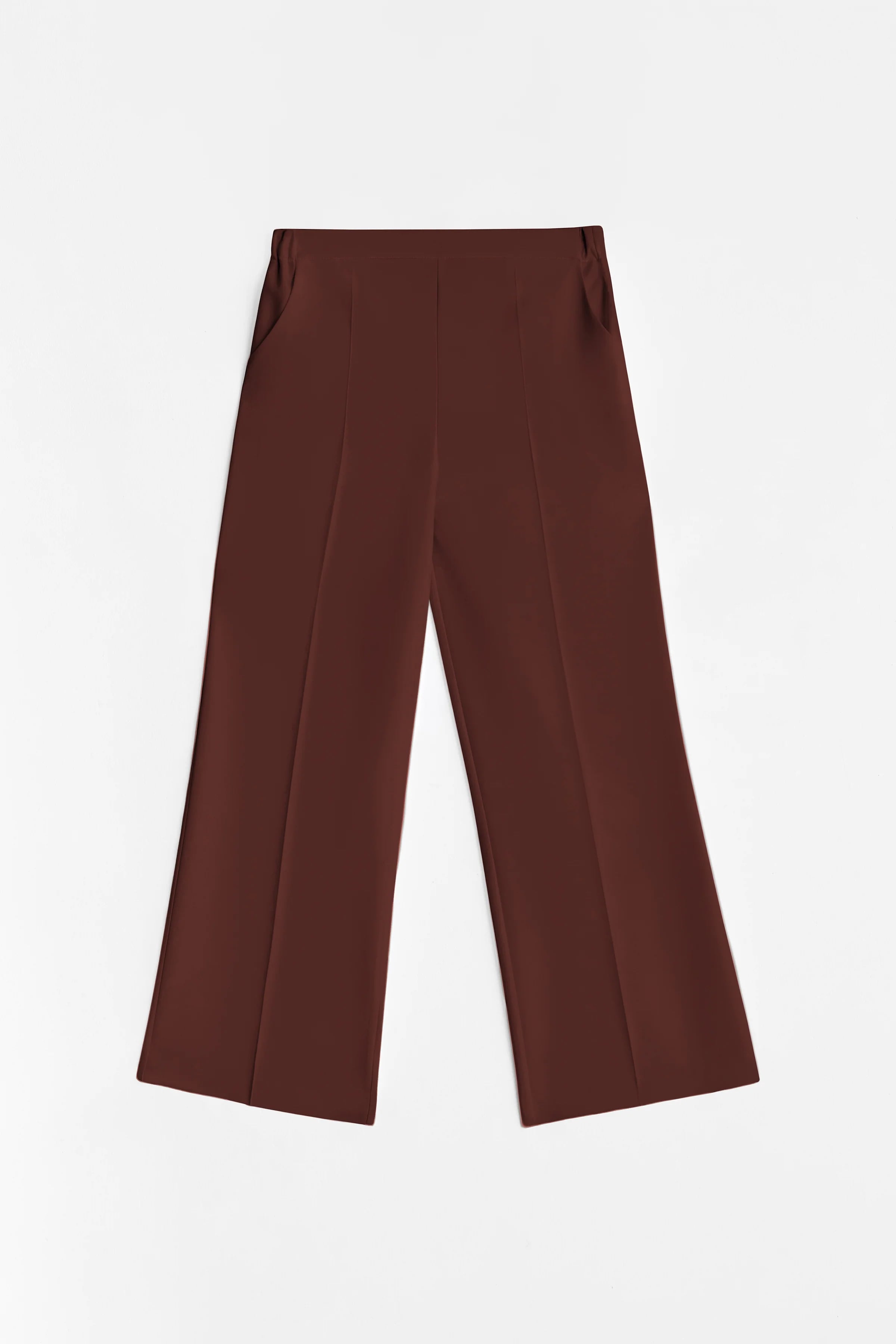 Beli Lastikli Culotte Pantolon - Kahve