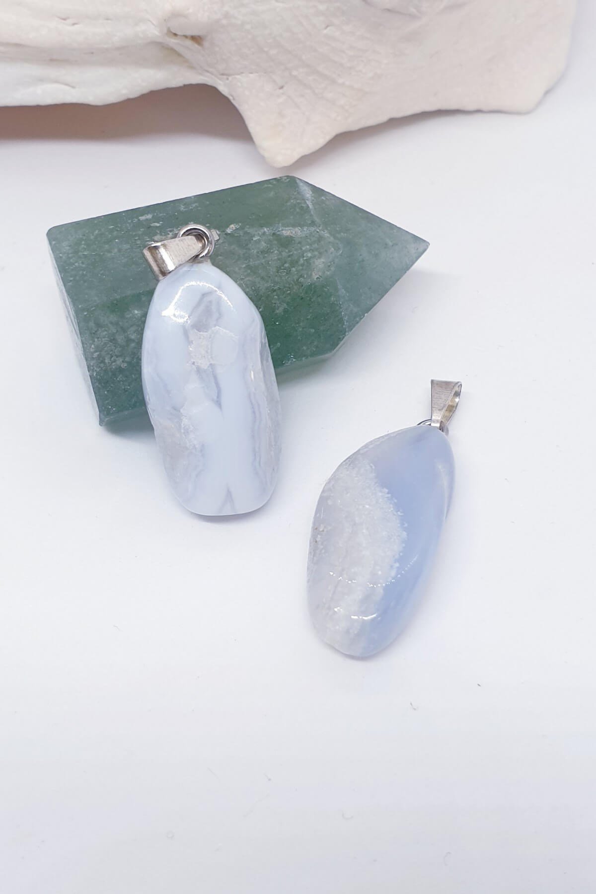  Mavi Dantel Akik Kolye Ucu