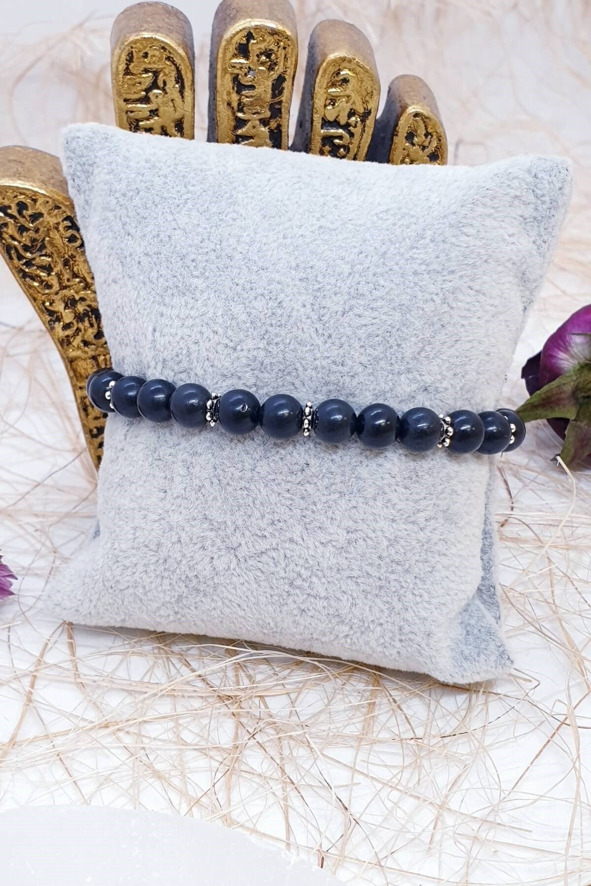 6 mm Shungit Doğal Taş Bileklik