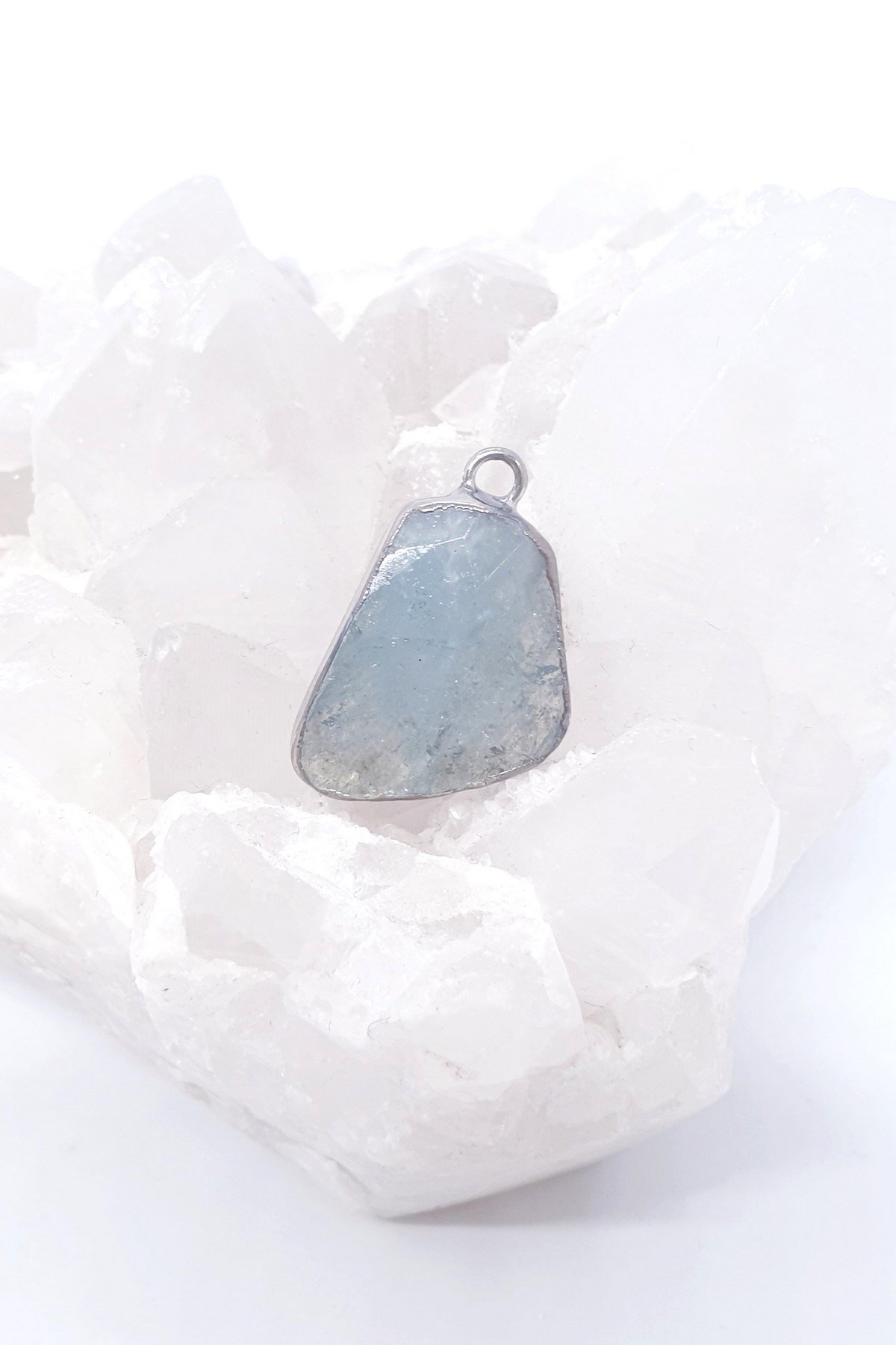 Akuamarin Doğal Taş Kolye Ucu