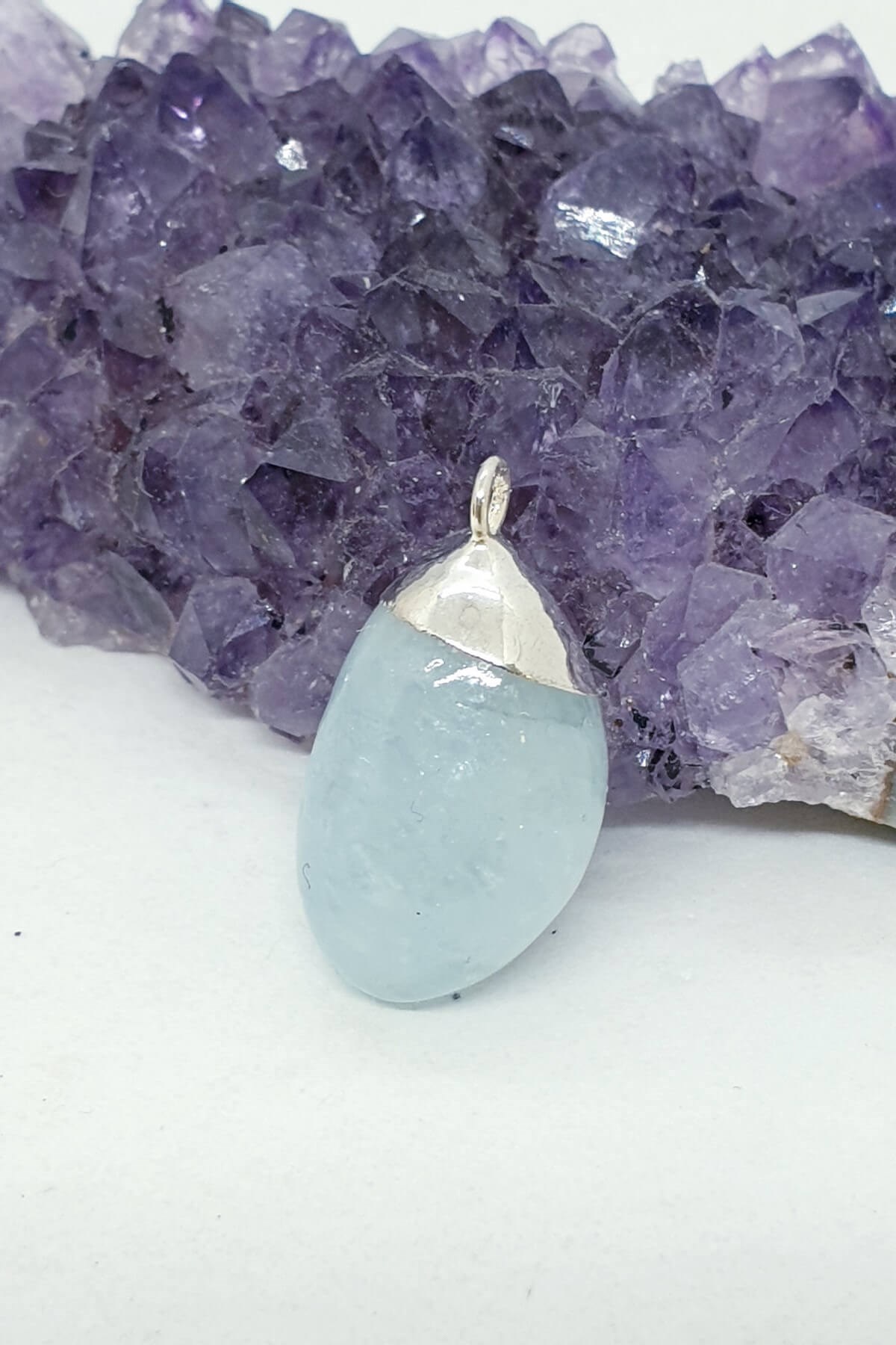 Akuamarin Doğal Taş Kolye Ucu