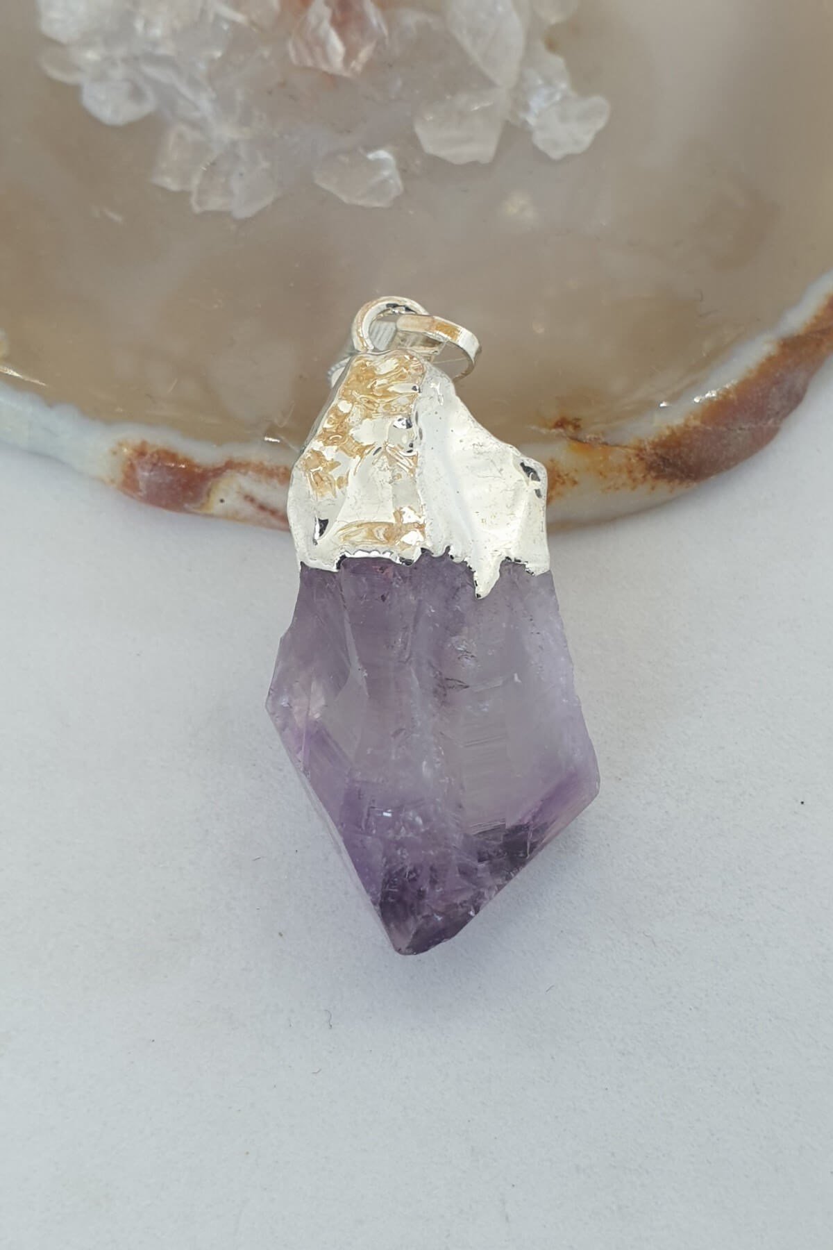 Ametist Diş Kolye Ucu