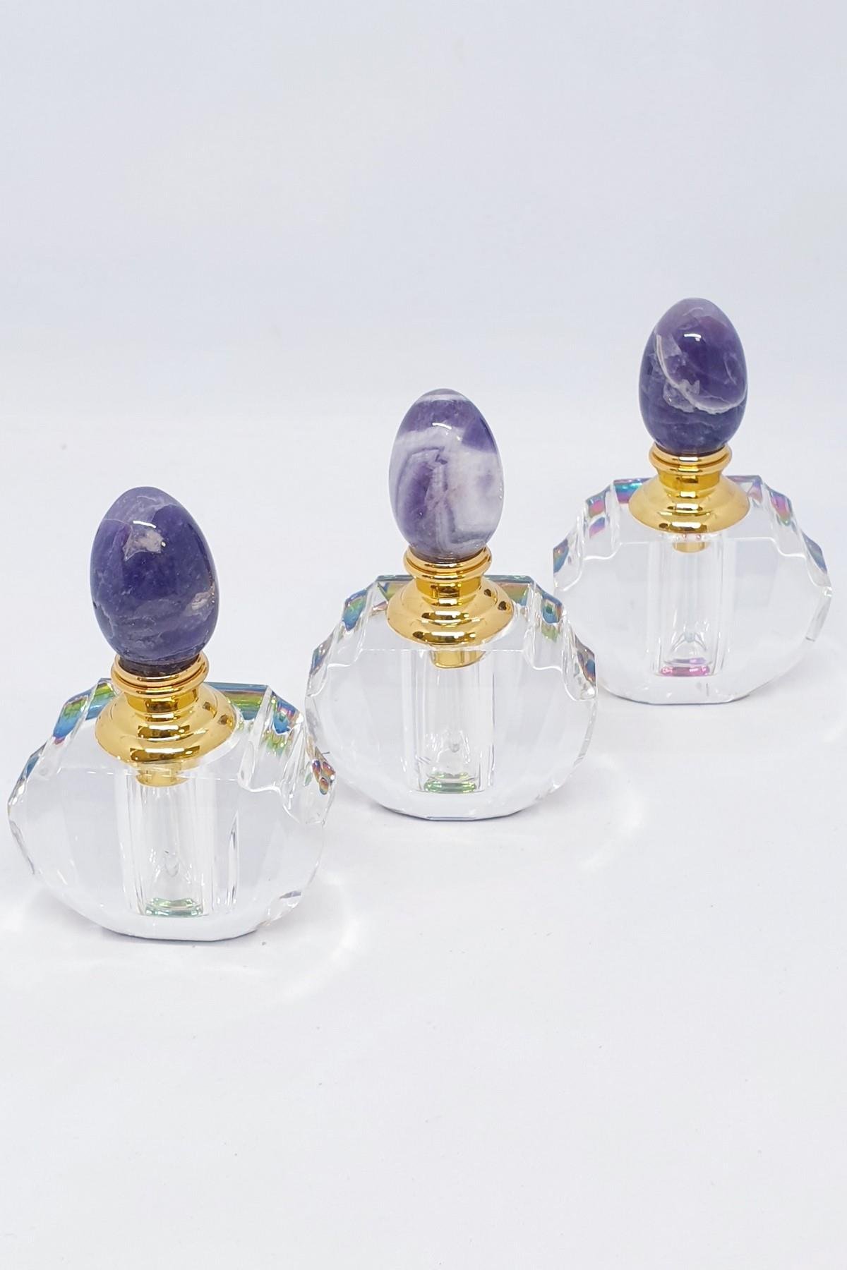 Ametist Doğal Taş Tasarım Parfüm Şişesi