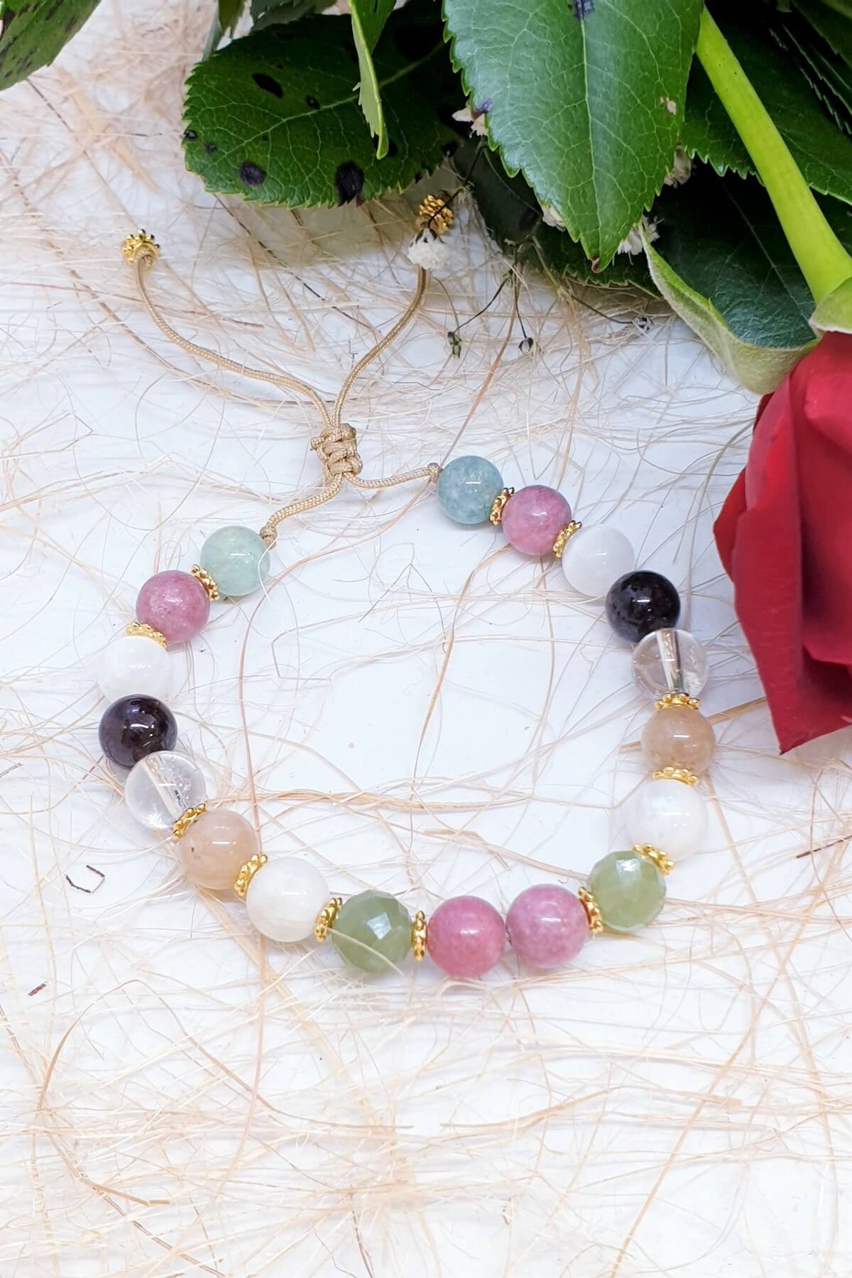 Aşk İstiyorum Doğal Taş Niyet Bilekliği