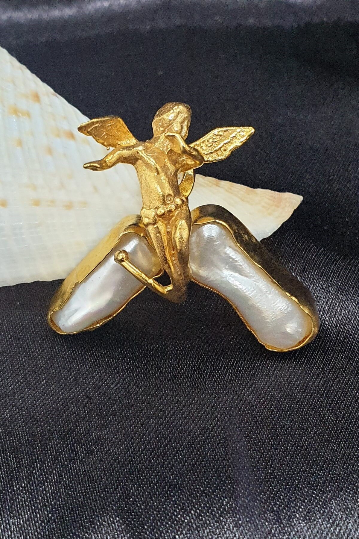 Bazik İnci Angel Yüzük 