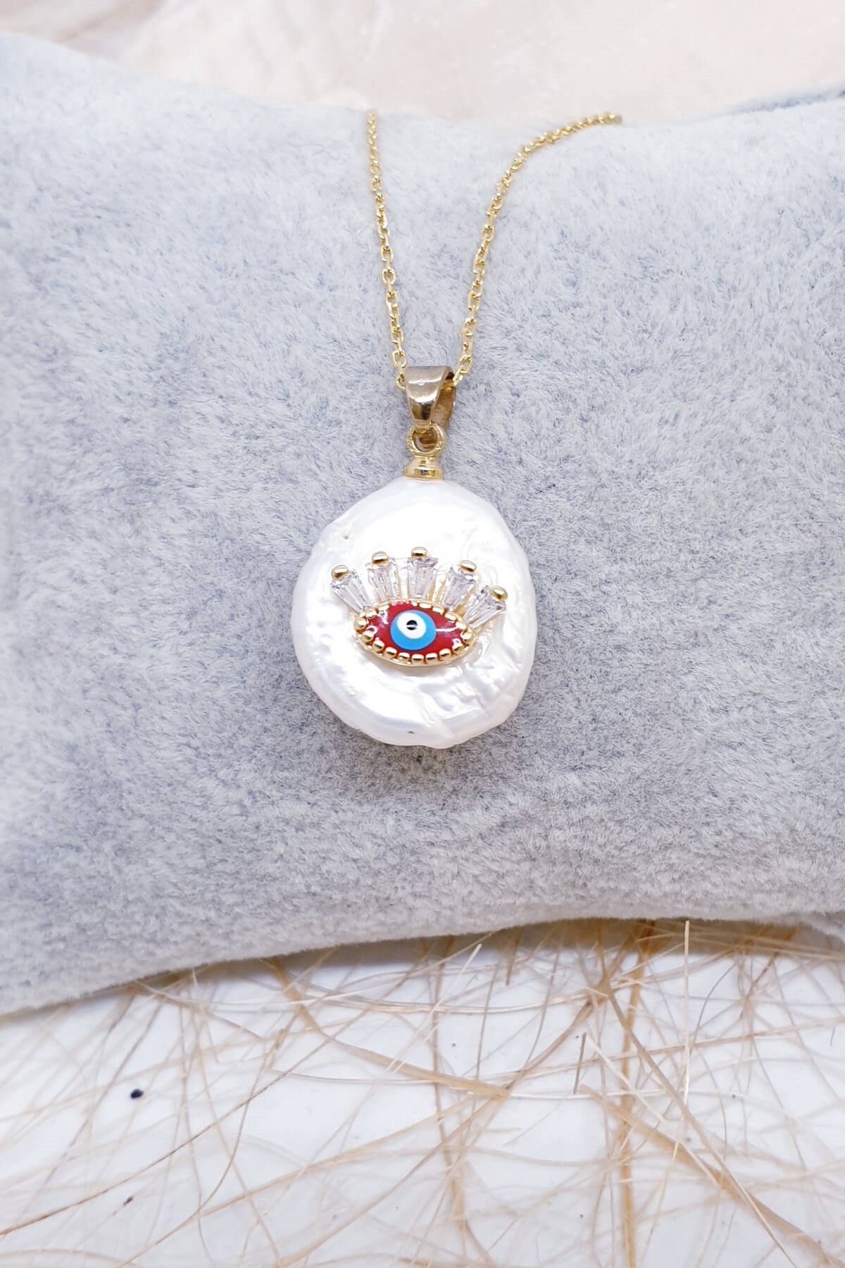 Doğal İnci Nazar Kolye