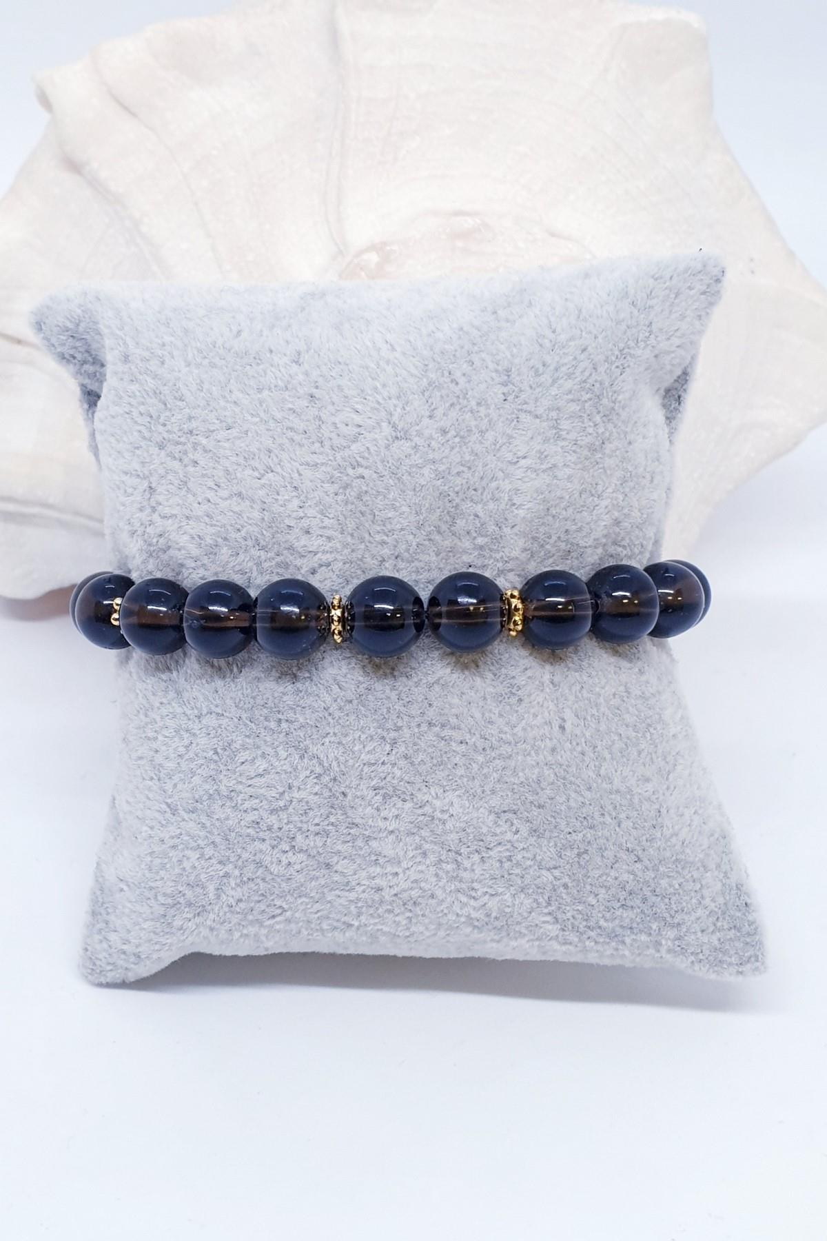 Dumanlı Kuvars doğal Taş Bileklik