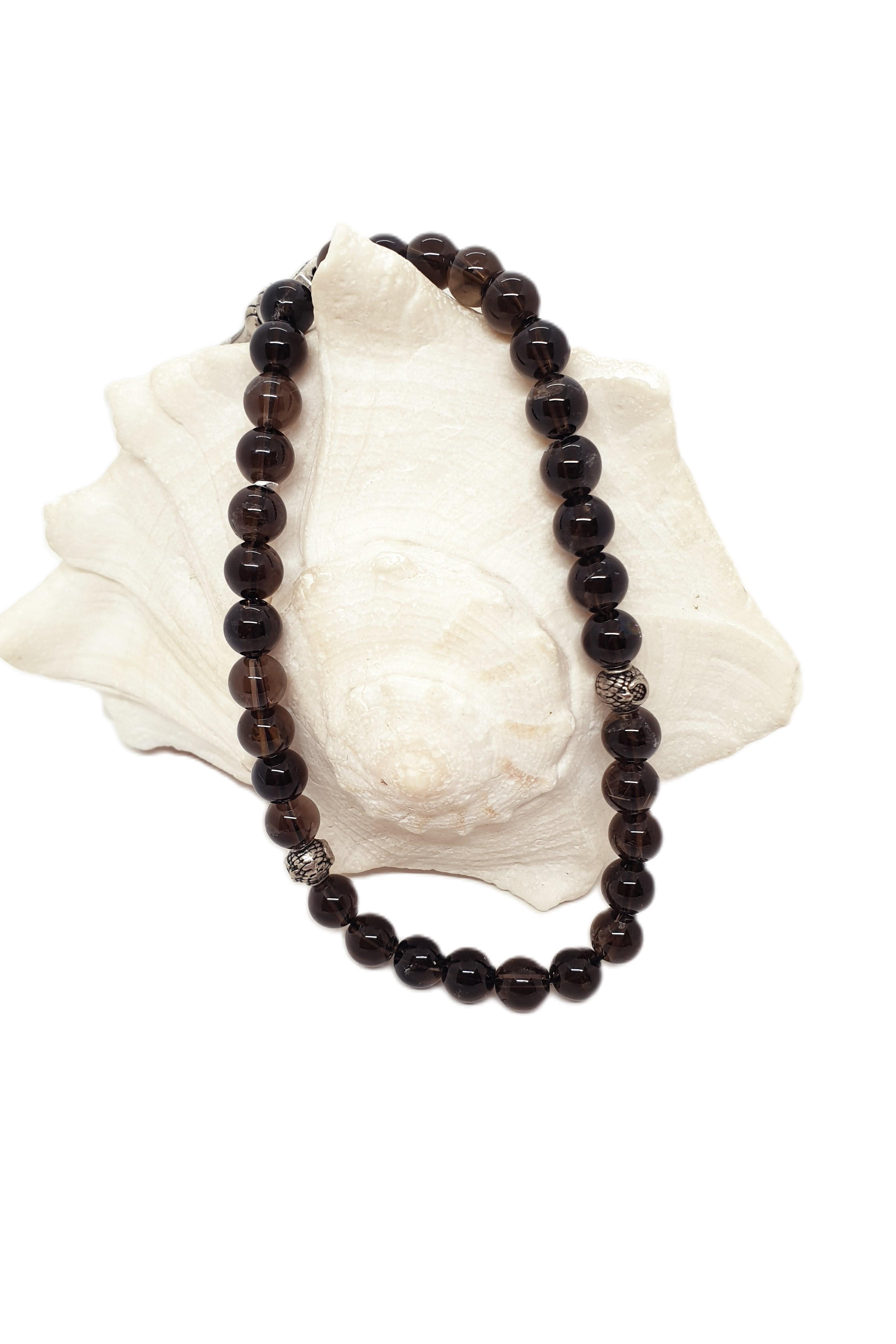 Dumanlı Kuvars Doğal Taş Tesbih