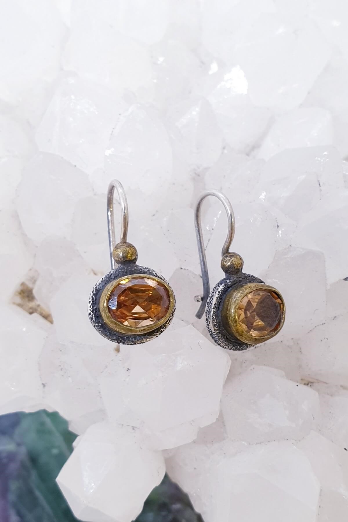 Gümüş Topaz Doğaltaş Küpe