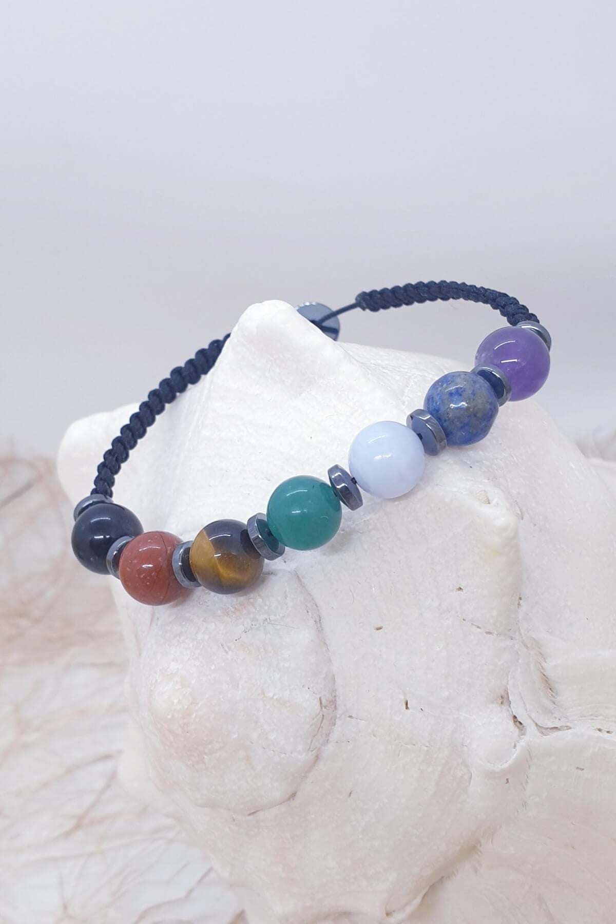 Hematit Detaylı 7 Çakra Bileklik